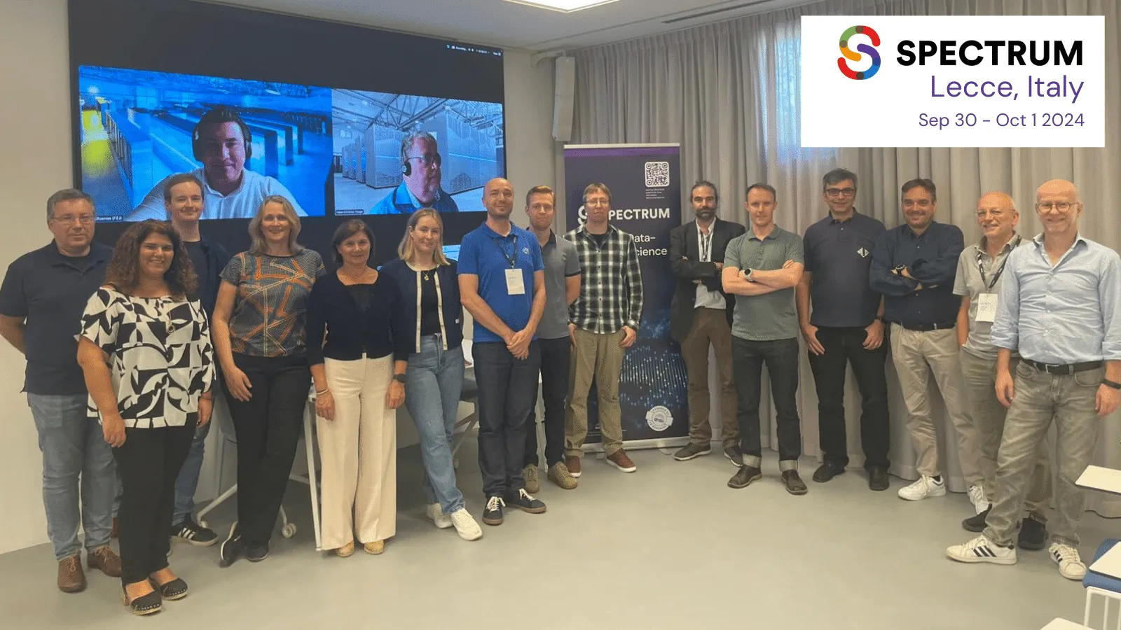 SPECTRUM partners at the All-hands meeting in Lecce, Italy, with remote participants on screen