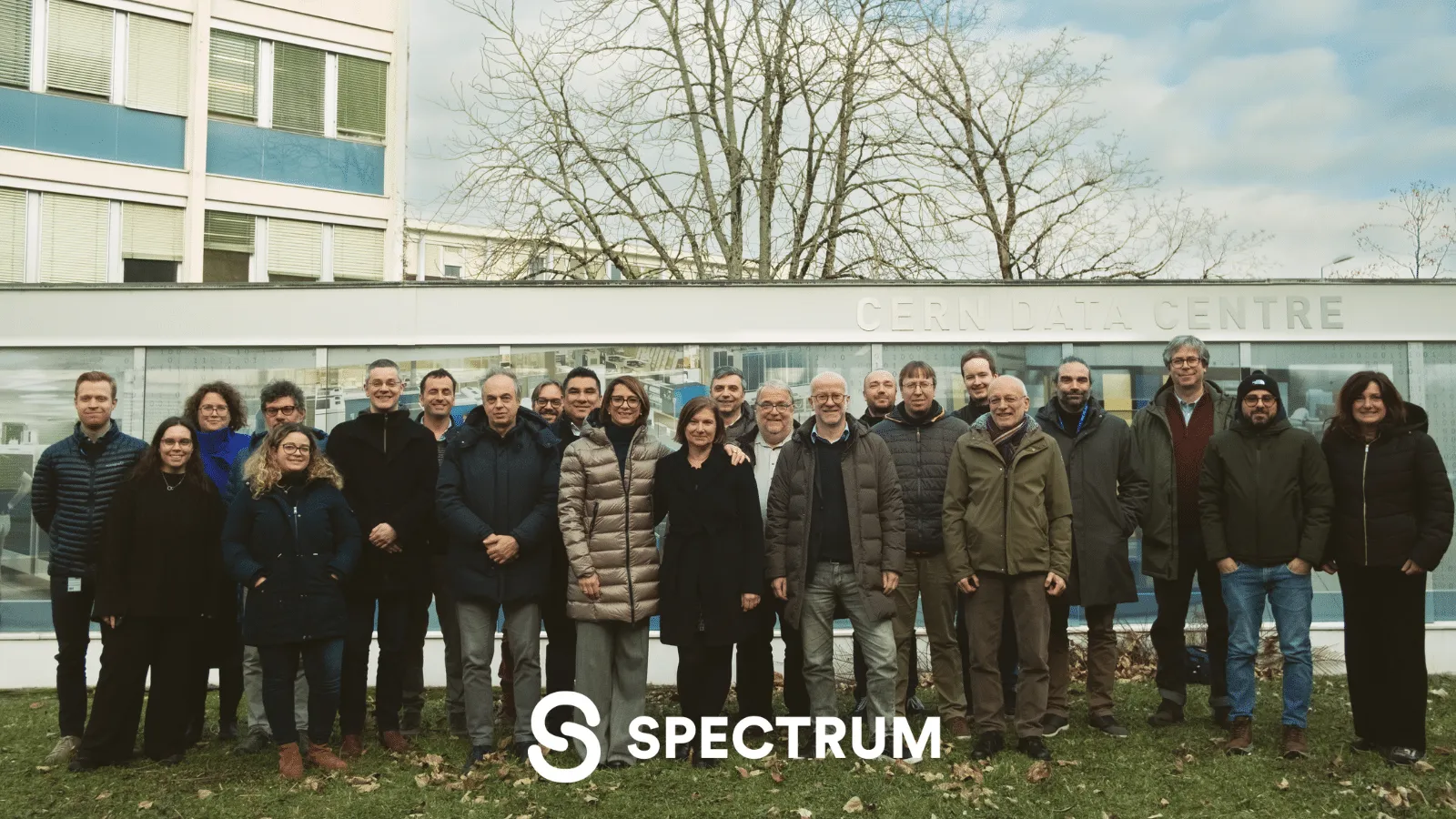 SPECTRUM partners at the All-hands meeting, outside the CERN Data Centre