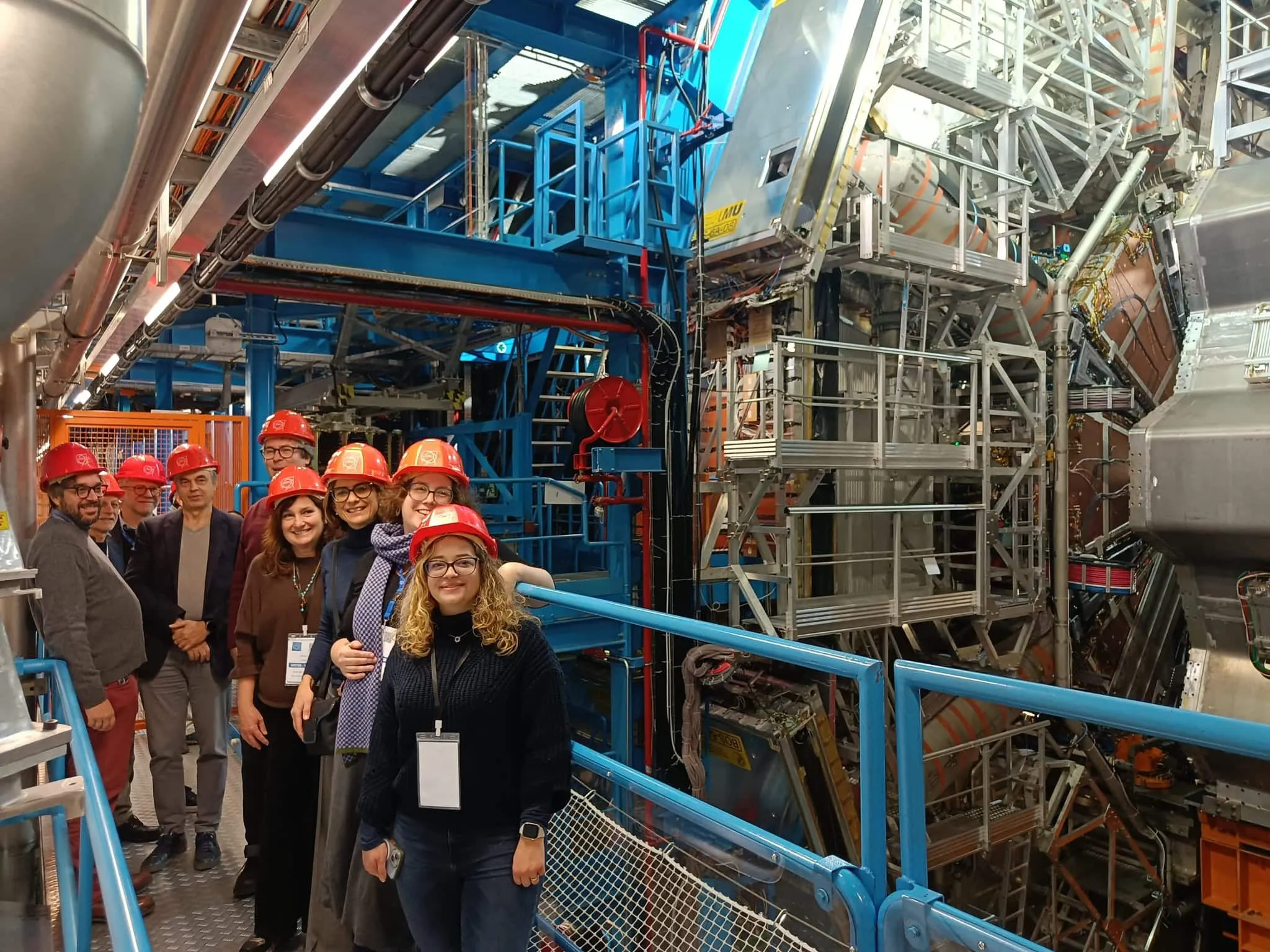 SPECTRUM partners in hard hats visiting the ATLAS experiment at CERN, January 2025