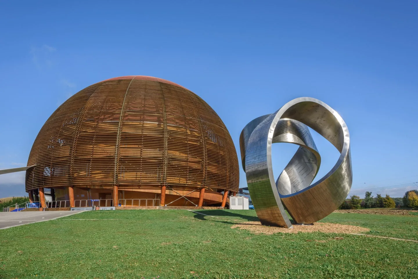 CERN's Globe of Science and Innovation and the Wandering the Immeasurable sculpture