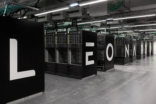 Racks of the Leonardo supercomputer at CINECA