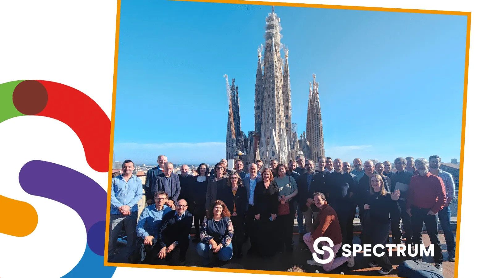 SPECTRUM Experts Meeting participants on a Barcelona rooftop, with the Sagrada Família behind